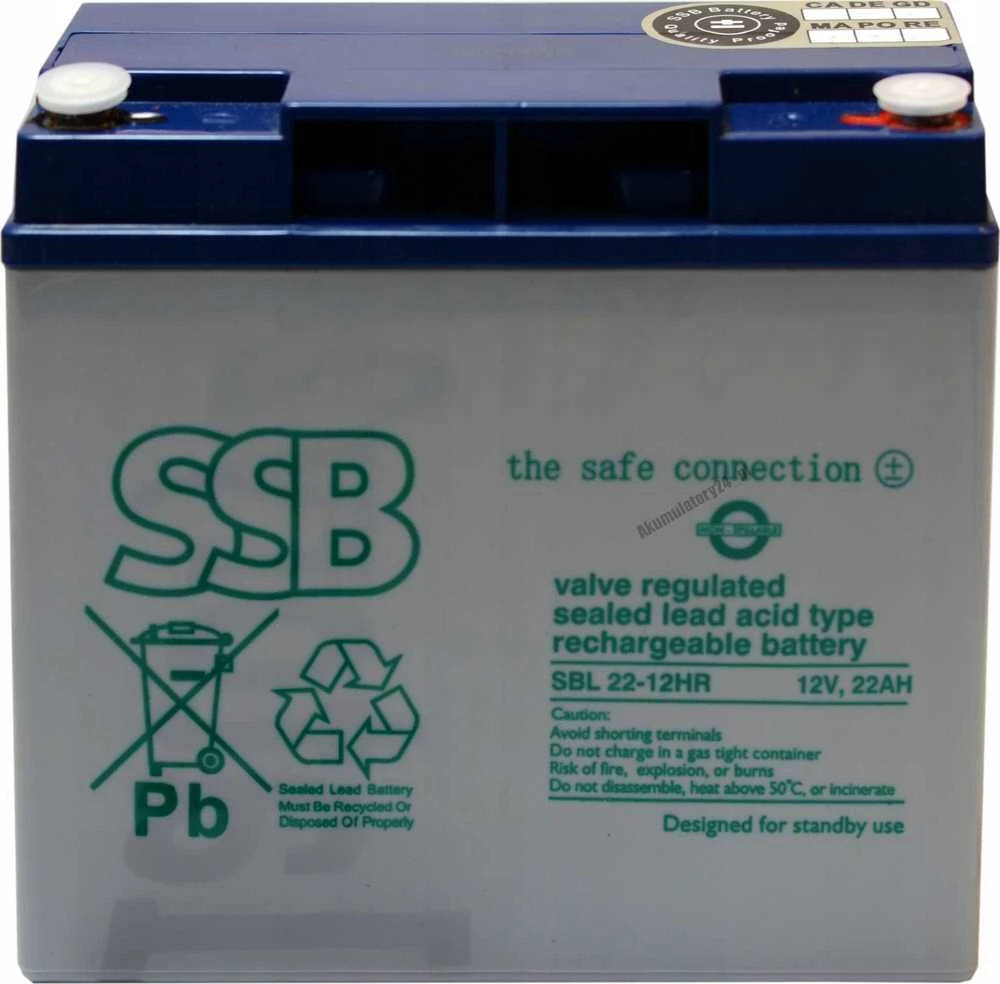 Solarix SSB AGM SBL22-12HR 12V 22Ah M5 maitinimo akumuliatorius
