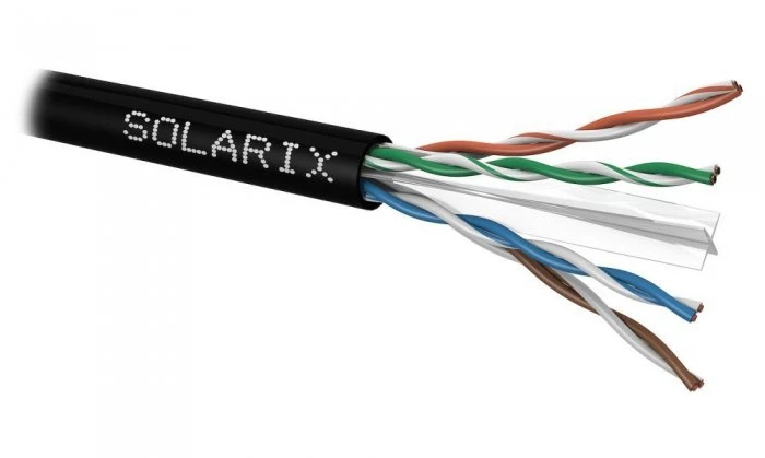 „Solarix CAT6 UTP PE Fca“ lauko instaliacijos kabelis, 500 m/ritė, SXKD-6-UTP-PE