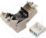 Solarix Keystone CAT6 STP RJ45 juodas, savisriegis (SXKJ-6-STP-BK-SA)