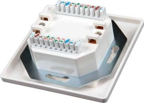 Solarix lizdas 2 x CAT5e UTP RJ45 įleidžiamas baltas SX9-2-5E-UTP-WH