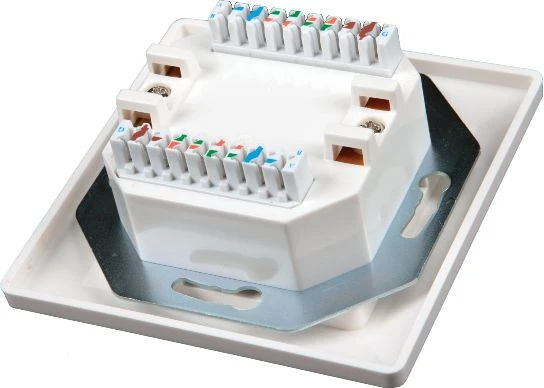 Solarix lizdas CAT6 UTP 2 x RJ45 įleidžiamas baltas SX9-2-6-UTP-WH