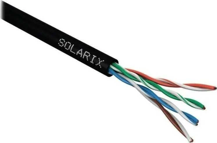 Solarix Montavimo kabelis UTP, Cat5E, drát, PE, dėžutė 100m SXKD-5E-UTP-PE