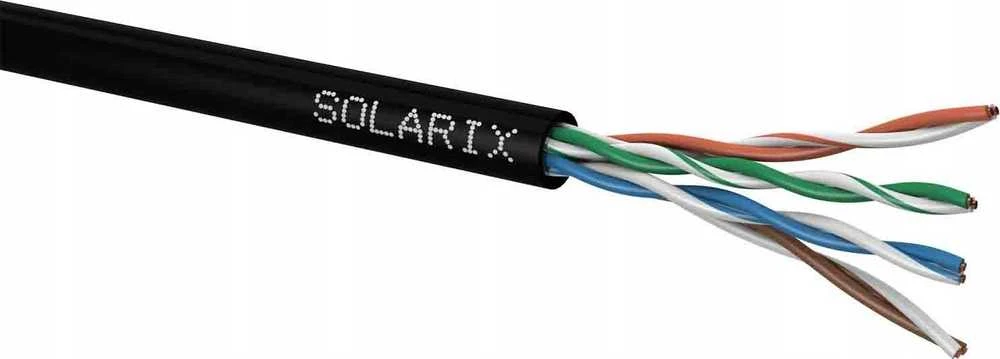 Solarix Montavimo kabelis UTP, Cat5E, drát, PE, dėžutė 100m SXKD-5E-UTP-PE