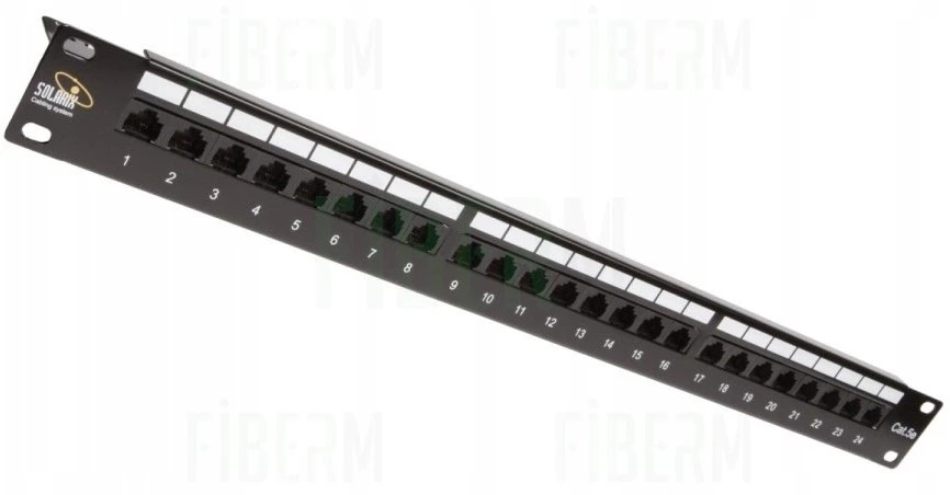 SX24L-5E-UTP-BK 19" jungiamoji panelė „Solarix“ 24 x RJ45 CAT5E UTP su 1U juostele