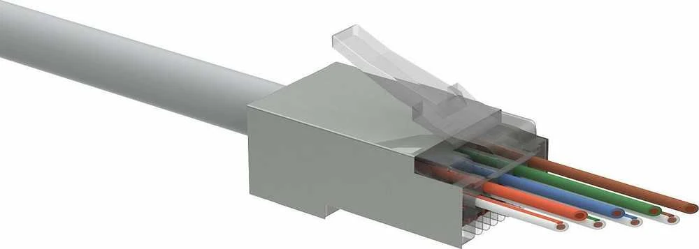 Solarix Universal EASY jungtis RJ45 CAT5E STP 8p8c laidui ir veidui / 100 vnt SXRJ45-5E-STP-EASY