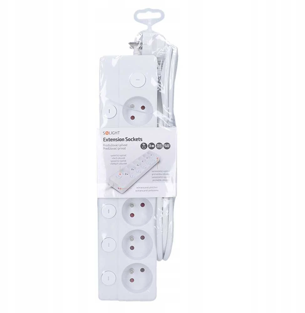 Solight 6z ilgintuvas 3m baltas