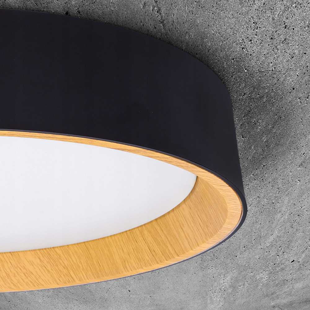 „Solight“ LED šviestuvas su nuotolinio valdymo pultu „Larios Juodas“, 48 W, 3360 lm, 39 cm, keičiantis spalvą, reguliuojamas ryškumas