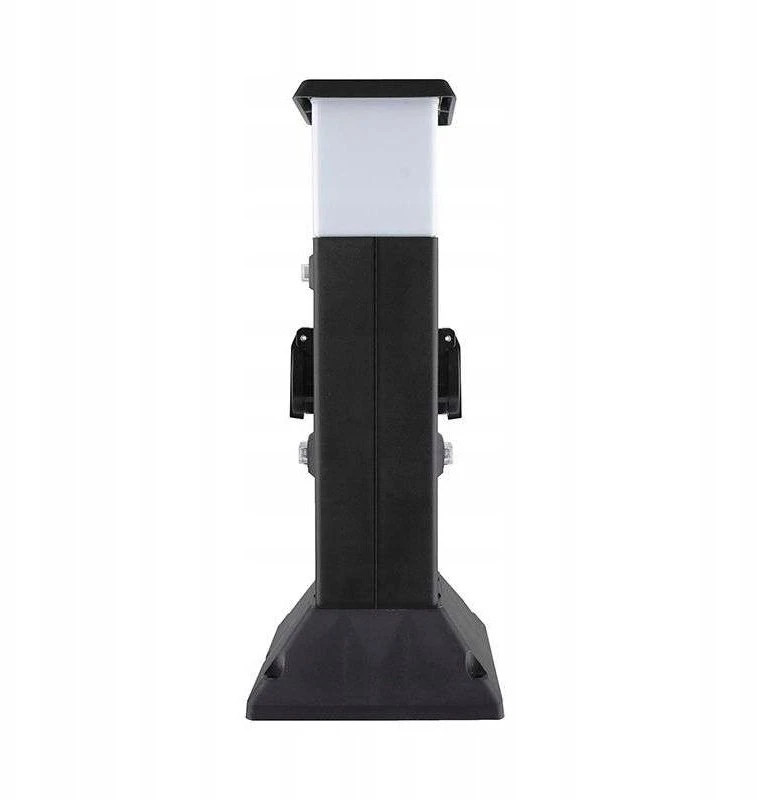 Solight polius sodo IP44 su LED apšvietimas plast 2 zasuvki hranol juoda