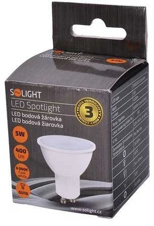 Solight WZ316A, 5 W, GU10, 400 lm, 35 000 val., Šiltai balta