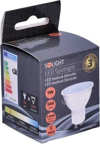 Solight WZ318A, 7 W, 50 W, GU10, 500 lm, 35 000 h, šiltas baltas