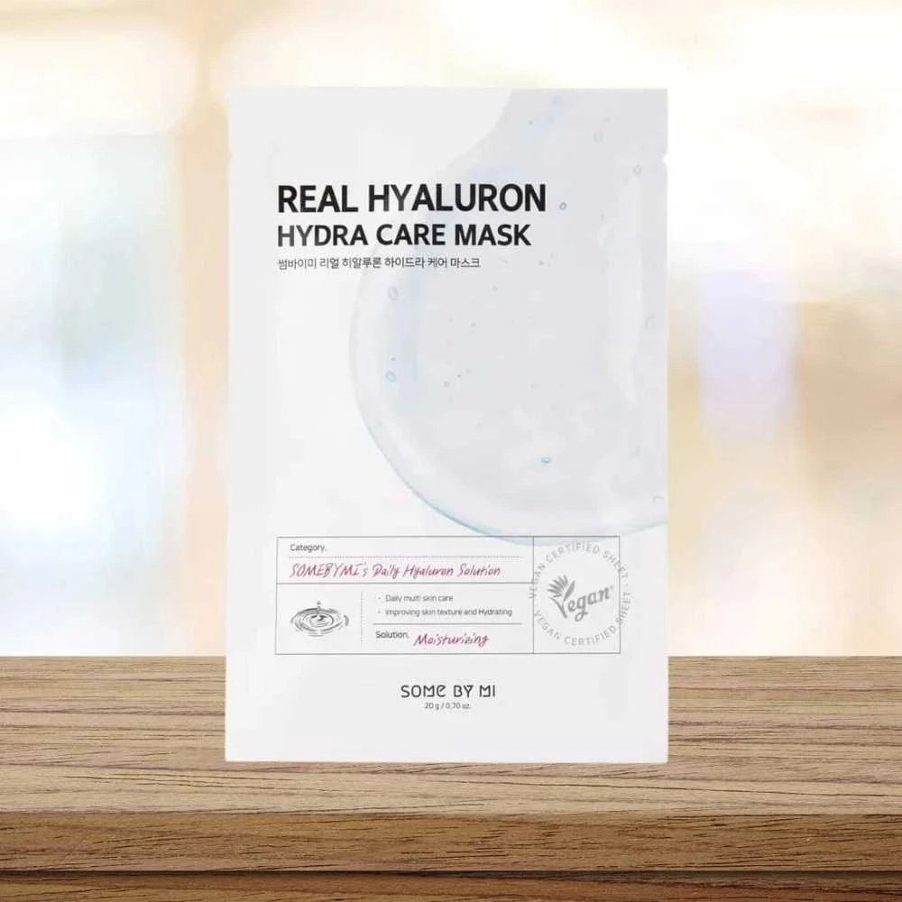 SOME BY MI Real Hyaluron Hydra Care Mask - intensyviai drėkinanti lakštinė kaukė su hialurono rūgštimi, 1 vnt
