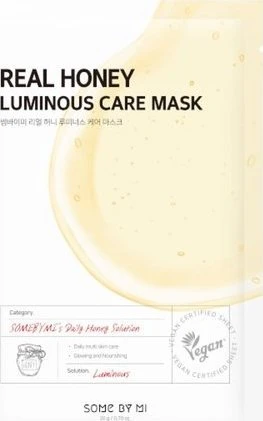 SOME BY MI Brightening Mask Real Honey - maitinanti ir skaistinanti lakštinė kaukė su medaus ekstraktu, 20 g