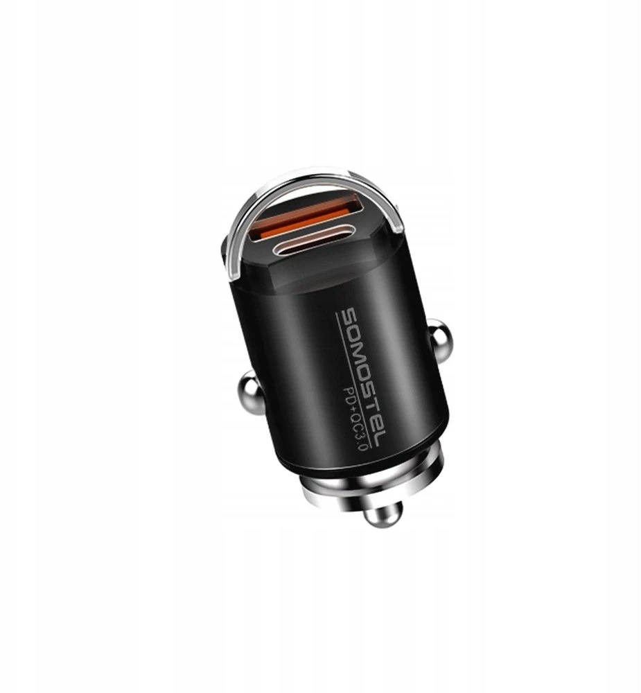 Įkroviklis Somostel Somostel kroviklis samochodowa USB / Typ-C 30W 5A QC PD juoda SMS-A40 (35539)