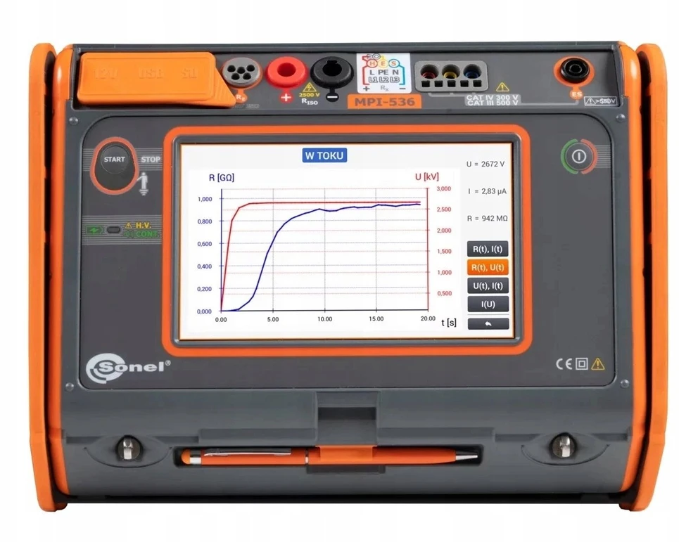 Sonel įrankių rinkinys MPI-536 WMPLMPI536 elektros instaliacijos parametrų matuoklis su KT-256F WMGBKT256F terminio vaizdo kamera