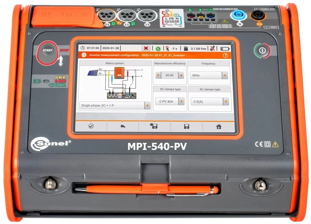 Sonel MPI-540-PV Saulės elektros ir fotovoltinių įrenginių parametrų matuoklis WMPLMPI540PVIRM1