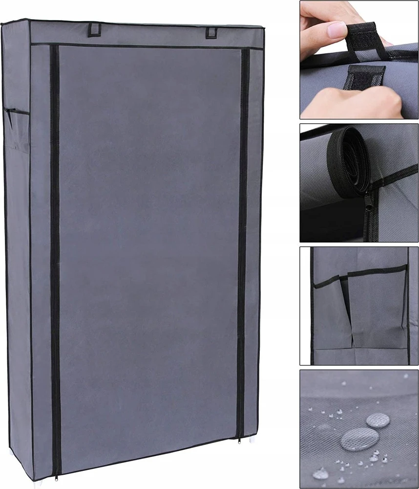 Songmics Batų stovas su dangčiu 88 cm Pilka