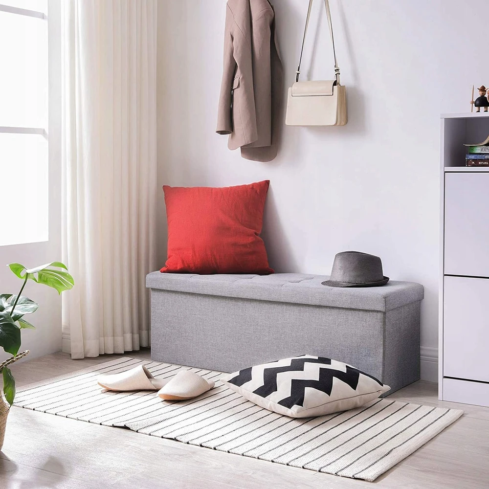 SONGMICS sulankstomas suoliukas su daiktadėže 110 x 38 x 38 cm LSF77G