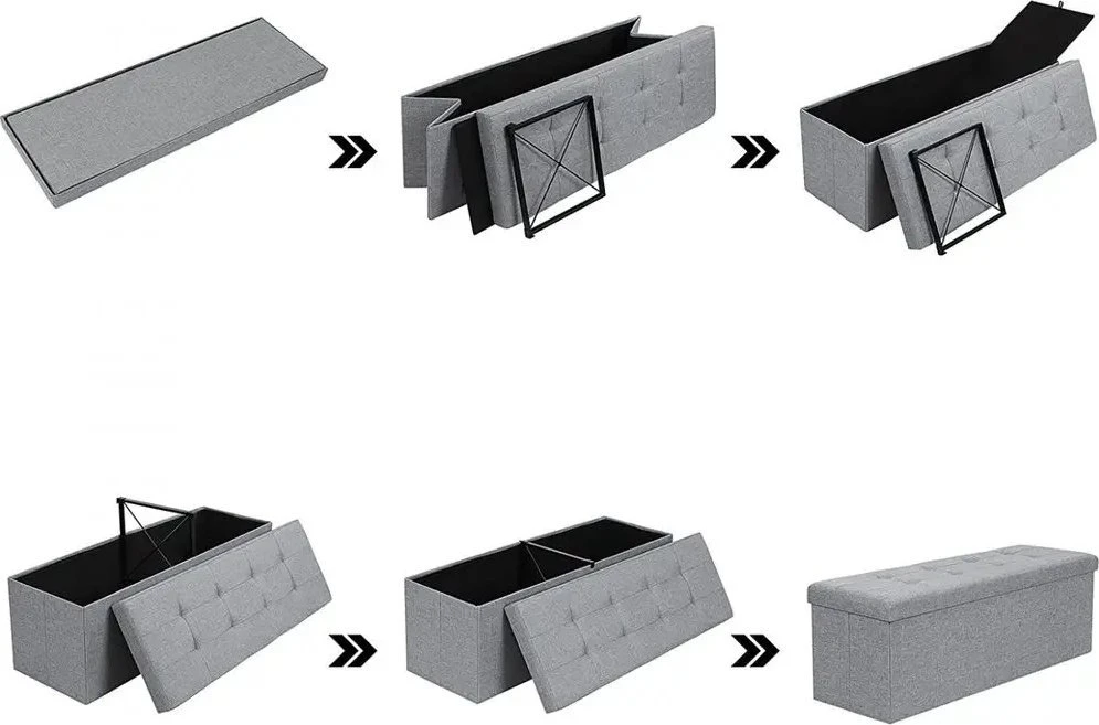 SONGMICS sulankstomas suoliukas su daiktadėže 110 x 38 x 38 cm LSF77G