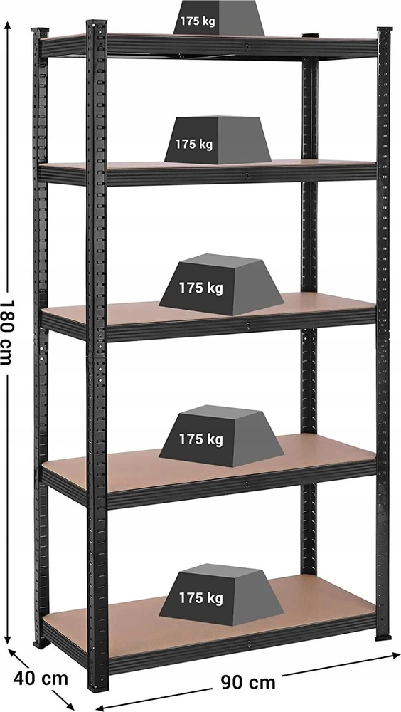 Songmics 2 sandėliavimo lentynų komplektas 180 x 90 x 40 cm