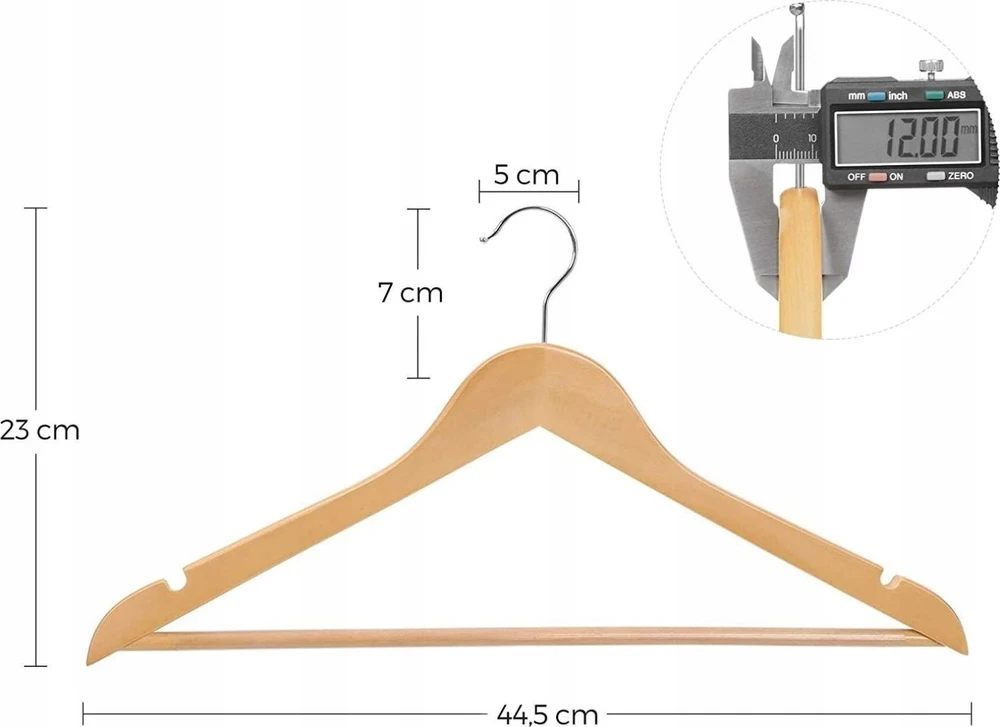 SONGMICS medinės drabužių pakabos, 20 vnt., su 360° pasukamu kabliu CRW001-20