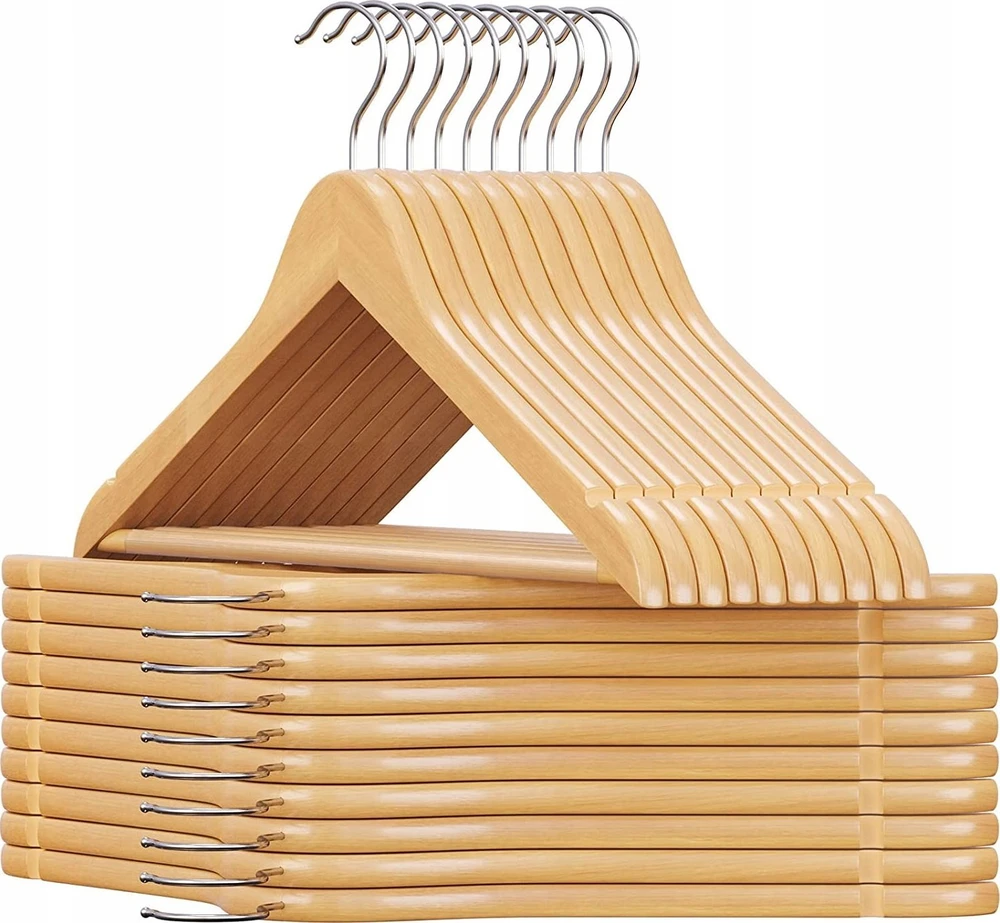 SONGMICS medinės drabužių pakabos, 20 vnt., su 360° pasukamu kabliu CRW001-20