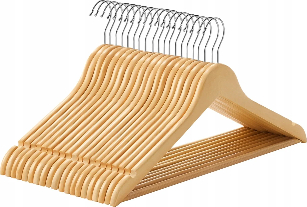 SONGMICS medinės drabužių pakabos, 20 vnt., su 360° pasukamu kabliu CRW001-20