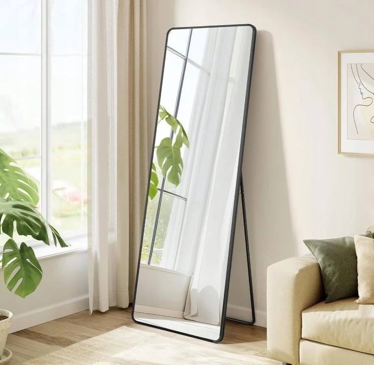 Songmics Veidrodis 150 x 40 cm, juodas