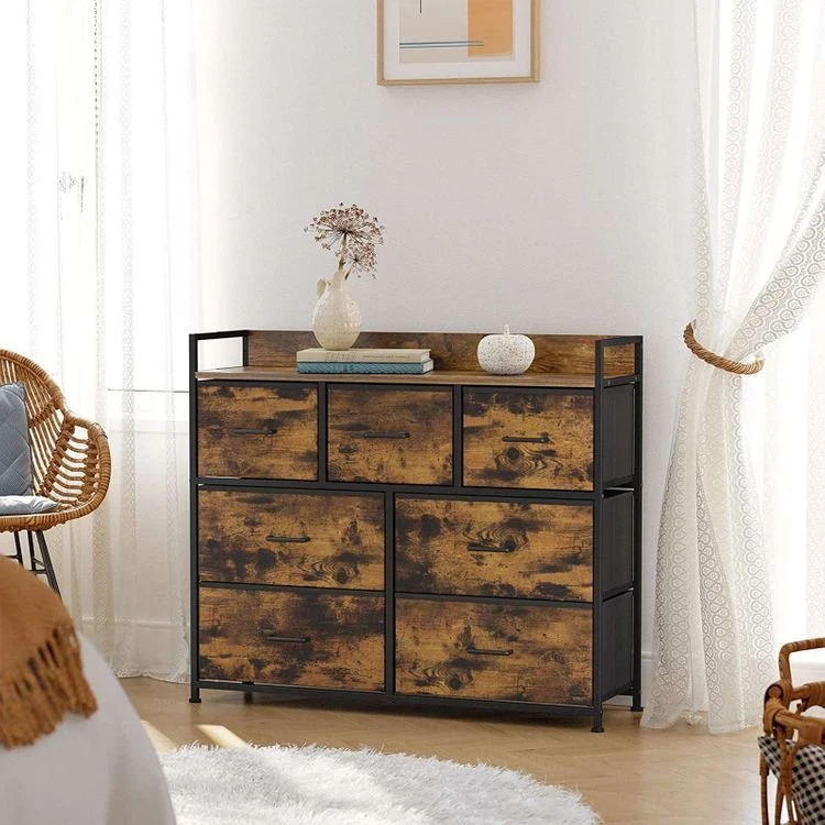 SONGMICS komoda su 7 medžiaginiais stalčiais, 98 x 28,5 x 85 cm, LTS137B01