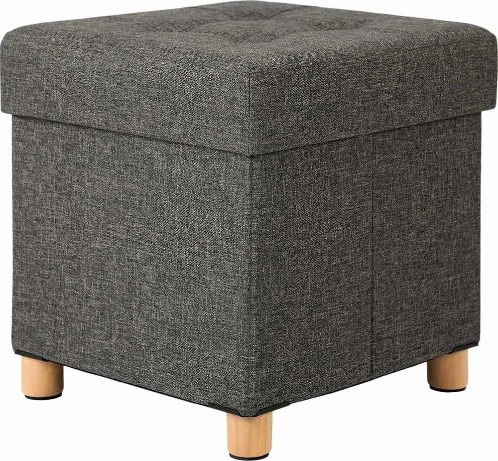 SONGMICS sandėliavimo pufas su medinėmis kojelėmis 38 x 38 x 40 cm LSF14GYZ