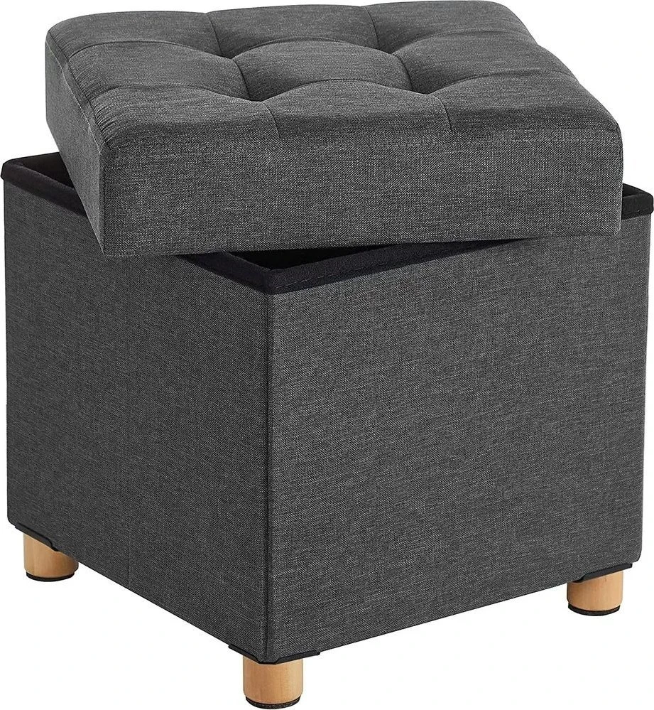 SONGMICS sandėliavimo pufas su medinėmis kojelėmis 38 x 38 x 40 cm LSF14GYZ