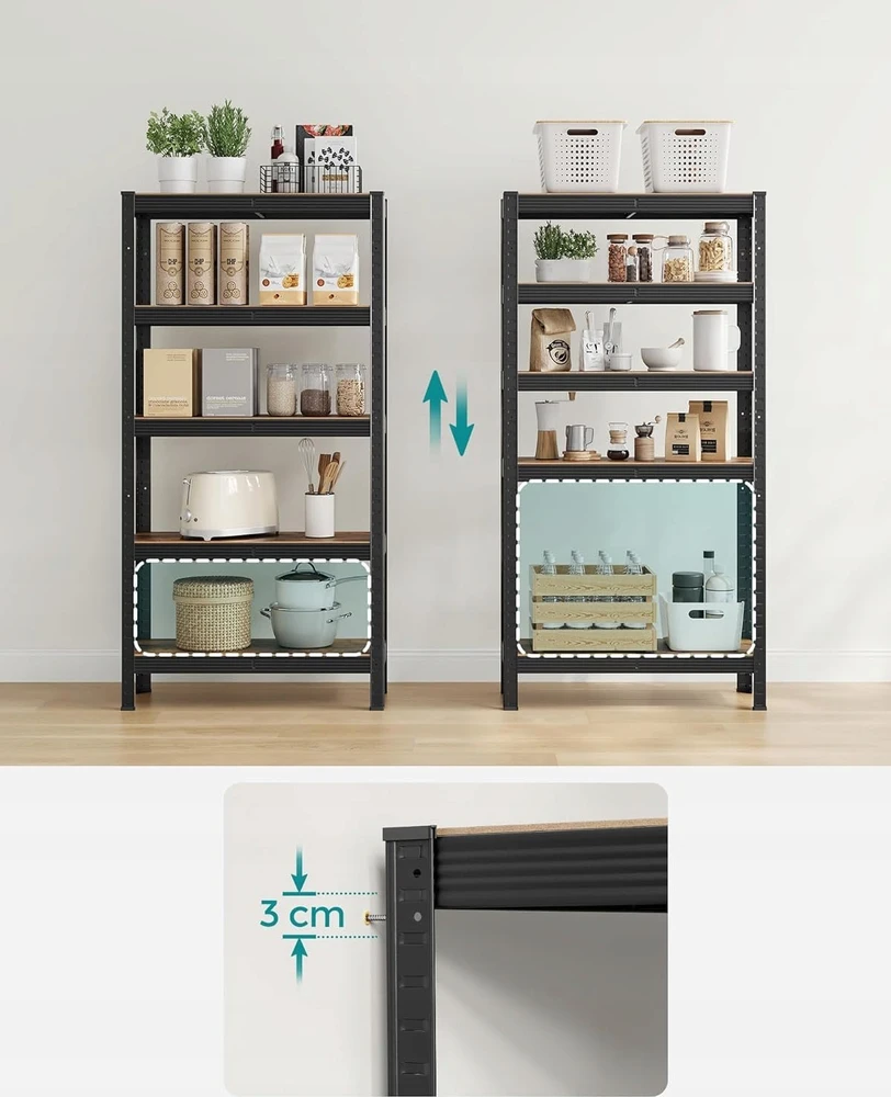Songmics 2 stovinčių 150 cm aukščio lentynų rinkinys