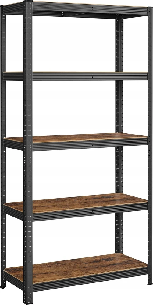 SONGMICS laisvai pastatoma knygų lentyna, 5 lentynos, 40 x 90 x 180 cm, maksimali apkrova 875 kg, reguliuojamos lentynos, vintage ruda-juoda, GLR040B11