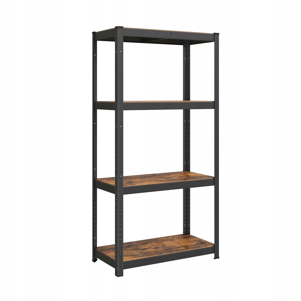 Songmics Reguliuojama stovinti lentyna su 4 lentynomis 40 x 80 x 160 cm vintažinė ruda-juoda