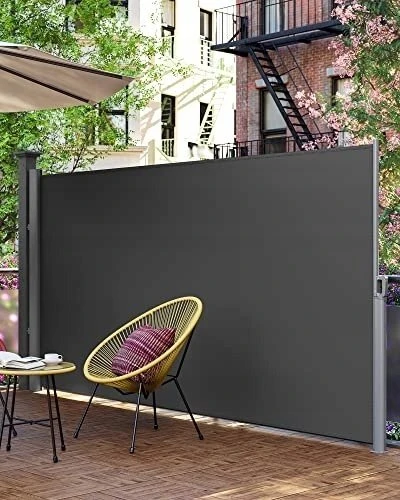 Songmics Šoninė markizė 160 x 350 cm antracito spalvos
