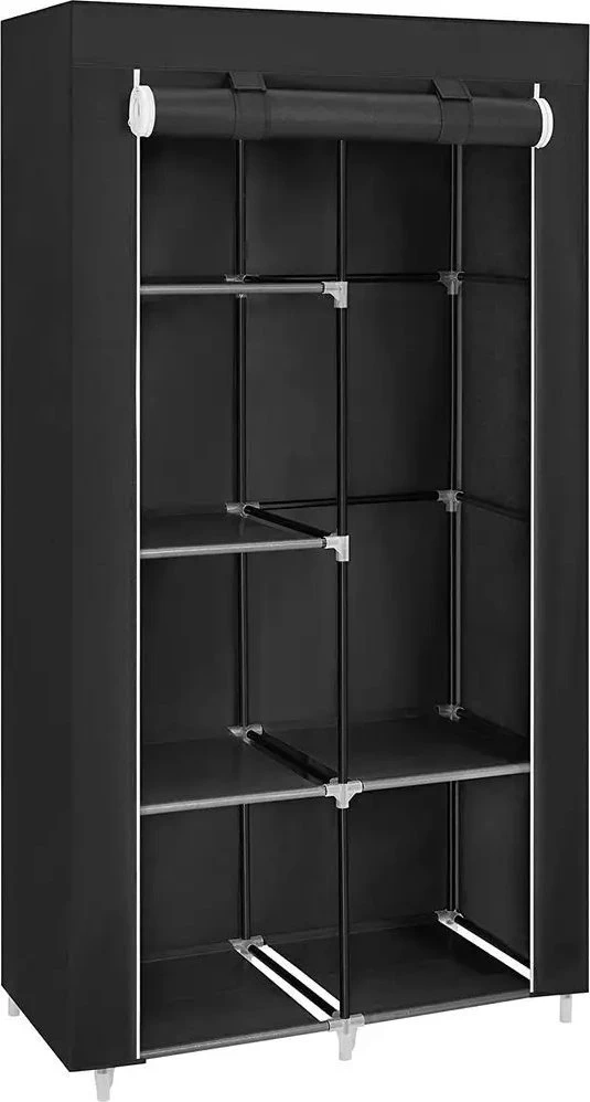Songmics Audinys drabužių spinta 170 x 88 cm juoda