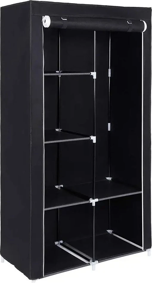 Songmics Audinys drabužių spinta 170 x 88 cm juoda
