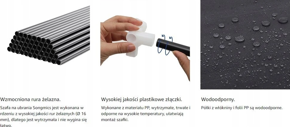SONGMICS sulankstoma medžiaginė spinta su 12 lentynų ir drabužių skersiniu LSF03H