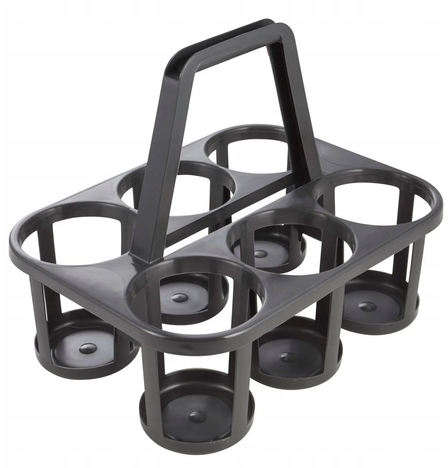 Songmics keeeper Flaschenträger"paco" 6-fach graphite mit Tragegriff zur Aufbewahrung und