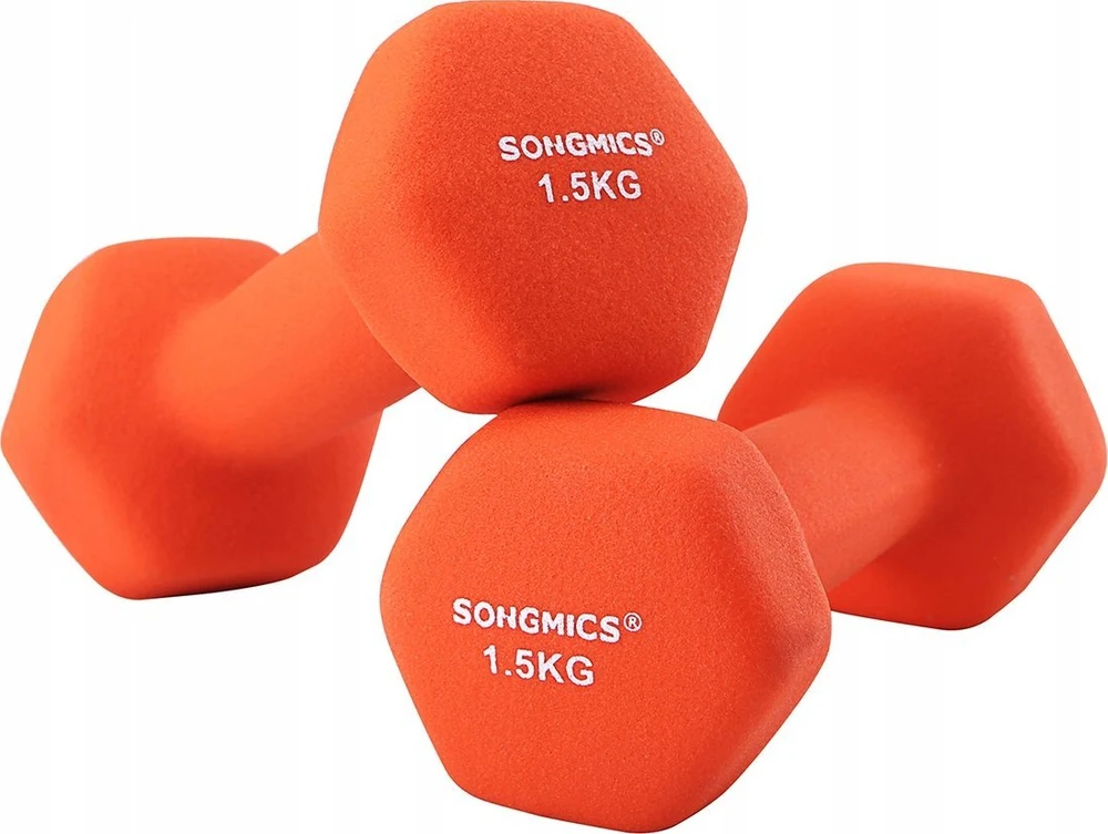 Songmics Hanteliai 2 x 1,5kg oranžinės spalvos