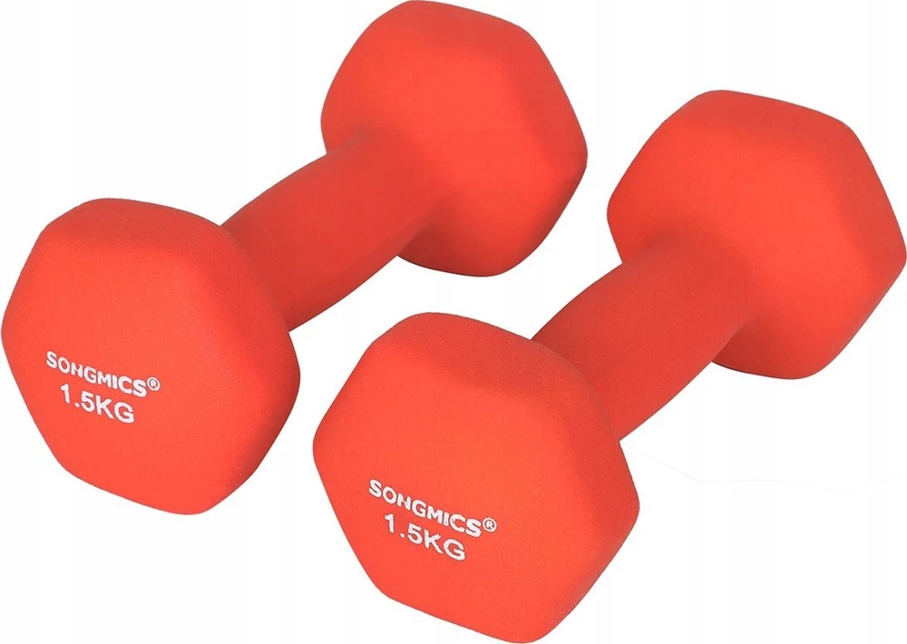 Songmics Hanteliai 2 x 1,5kg oranžinės spalvos
