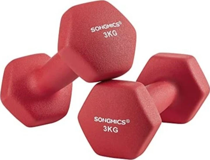 Songmics 2 hanteliai, raudonos spalvos