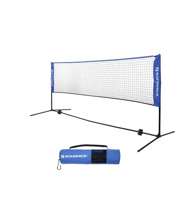 Songmics Badmintono tinklas 3 m mėlynos spalvos
