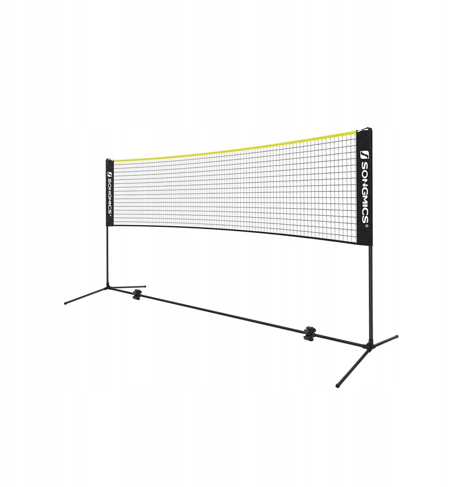 Songmics 4 m badmintono tinklas juodai geltonos spalvos