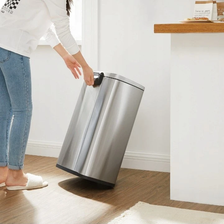 SONGMICS virtuvinis šiukšlių konteineris, 50 l, pedalas, švelnus uždarymas, plienas, LTB050E01