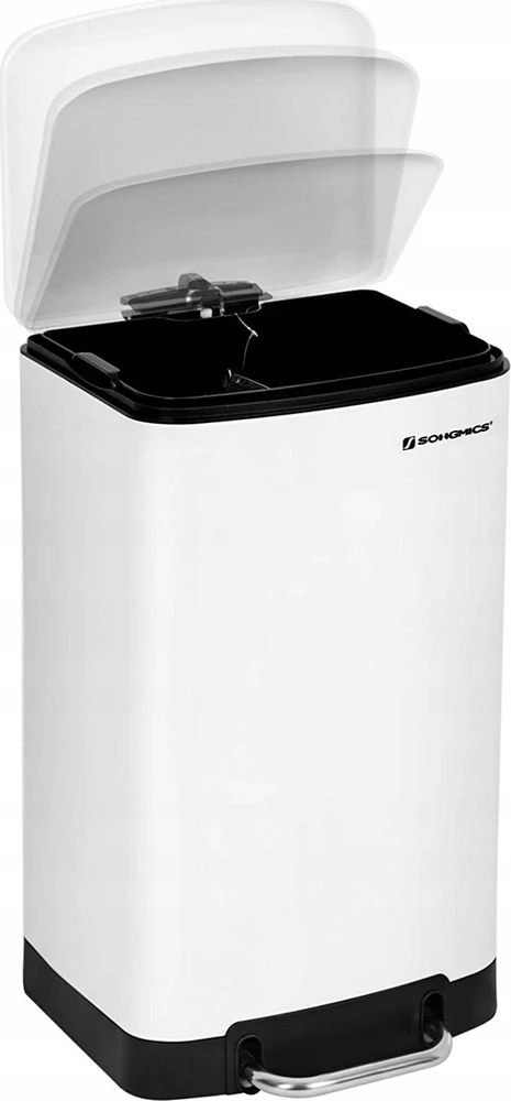 Songmics Atliekų dėžė 30 L balta