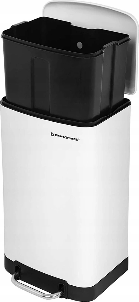 Songmics Atliekų dėžė 30 L balta
