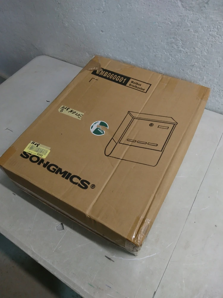 Songmics Pašto dėžutė su laikraščių skyriumi ir vardine lentele antracito spalvos