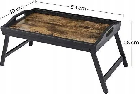 Songmics Lovos padėklas su sulankstomomis bambuko kojelėmis