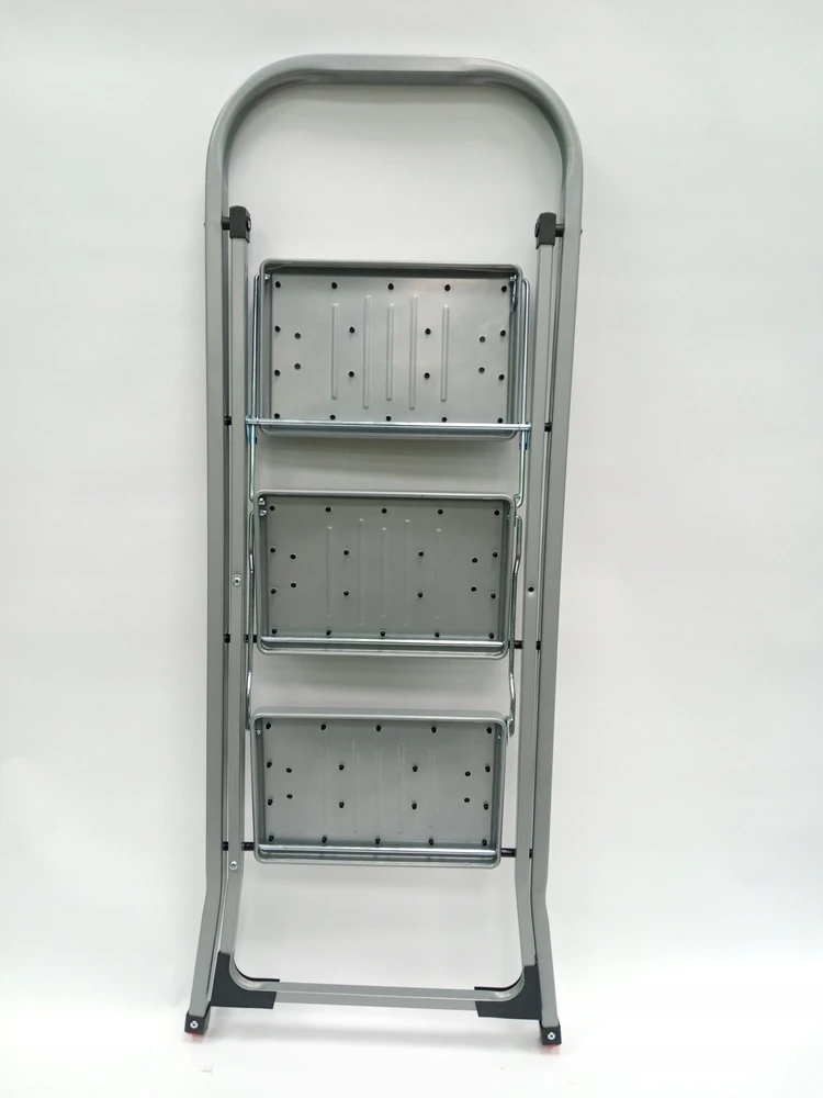 SONGMICS sulankstomos plieninės 3 pakopų kopėčios su rankena, 150 kg, GSL003GY01