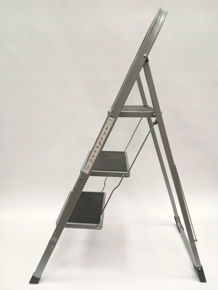 SONGMICS sulankstomos plieninės 3 pakopų kopėčios su rankena, 150 kg, GSL003GY01